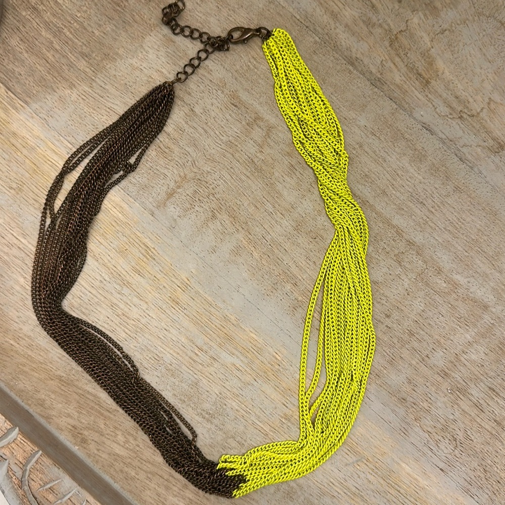 Half neon chain necklace